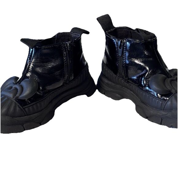 Zara Disney Baby Minnie Mouse Black Patent Chelsea  Zipper Boots Size EU 22 - Picture 7 of 12